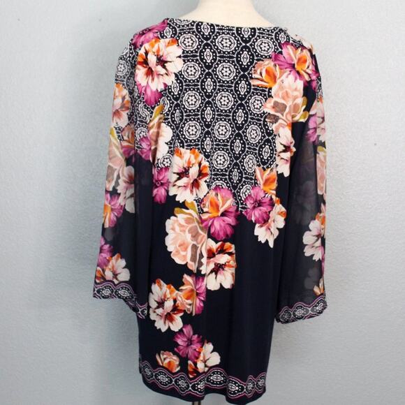 Gorgeous JM Collection Floral Tunic Size XL - Picture 8 of 12